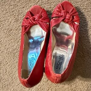 Michael Kors Red Knotted Flats